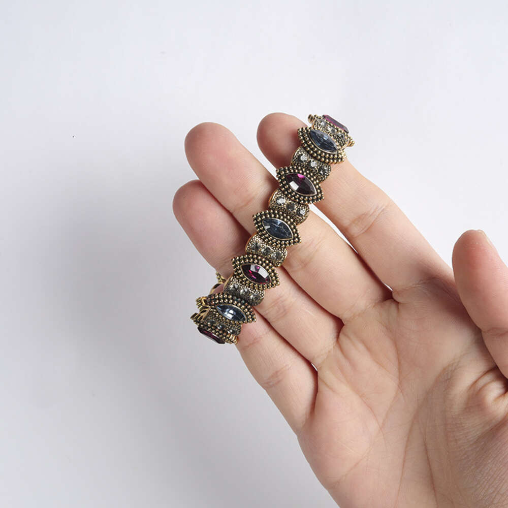 Diamond embedded hip-hop punk motorcycle accessories niche design personalized nightclub bracelet design heavy metal bracelet