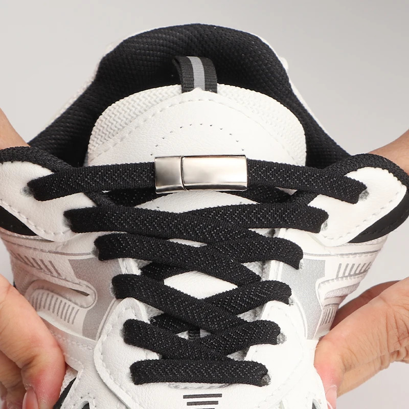 Shoe Parts Accessories Magnetic Lock Lace Childrens Elastic Sports Shoes 8mm Thick Flat Laceless 231121