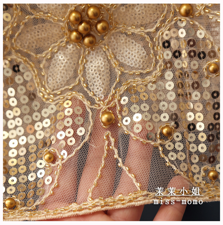 Camisoles Tanks Sexy Hollow Out Women Lace Camis Bead Work Women Tanks Tops Bling Gold Sequins Camis 230421