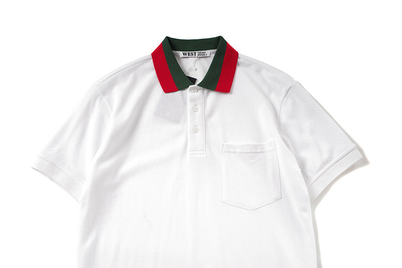 Men's Polos High Novelty Embroidered Green Red stripe Collar Fashion Casual Polo Shirts Shirt Skateboard Cotton Polos Top Tee L25 230421 - view 5