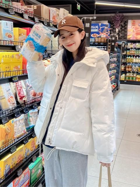 Leather Winter jacket women inner loose hooded female 2022 new bread Women's winter coats woman winter 976HAI