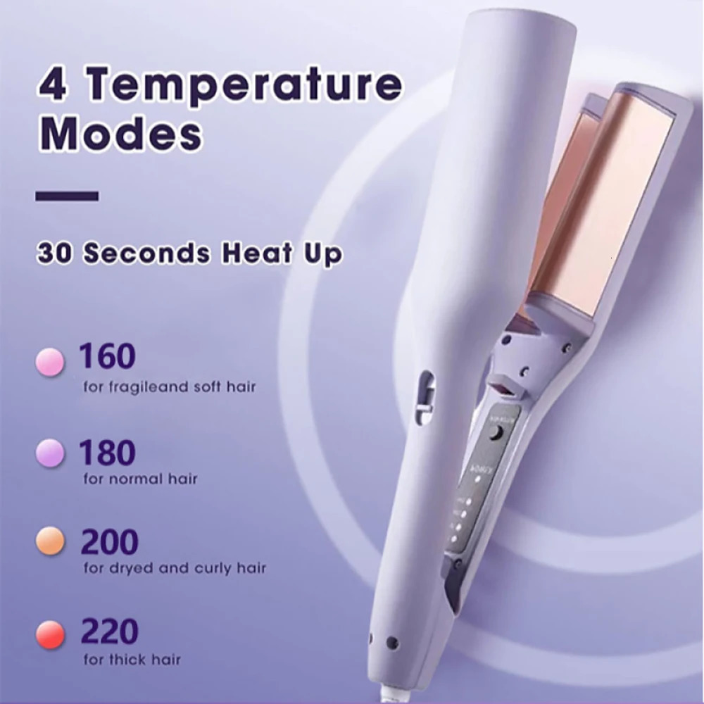 Curling Irons 32mm Big Deep Wave Hair Curler Ceramic Hair Curling Iron 4 Temperature Adjustable Crimping Iron Styler Wand for All Hair Style 231120