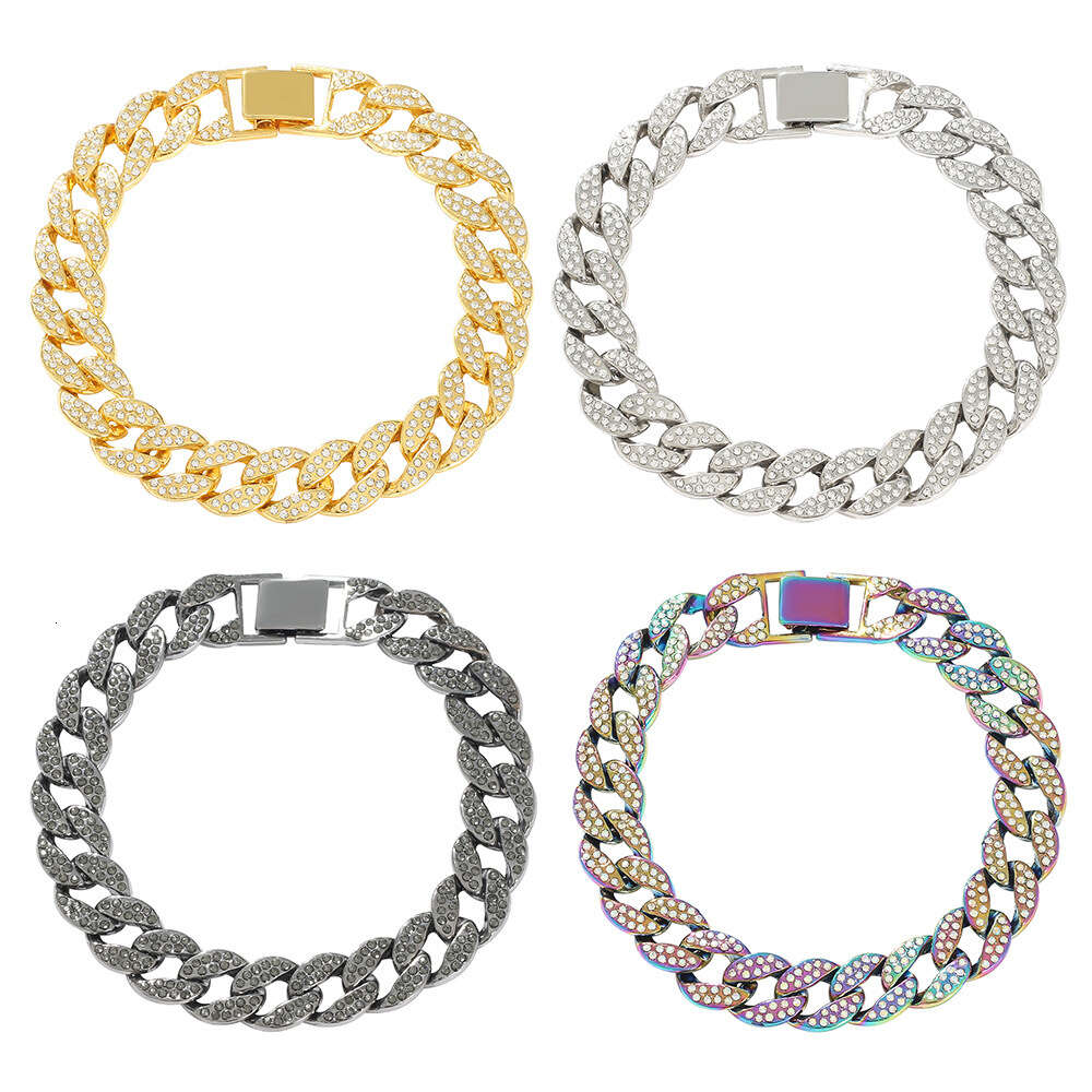 Cuban crystal bracelet trendy hip-hop full diamond jewelry 18K bracelet 18-25cm bracelet