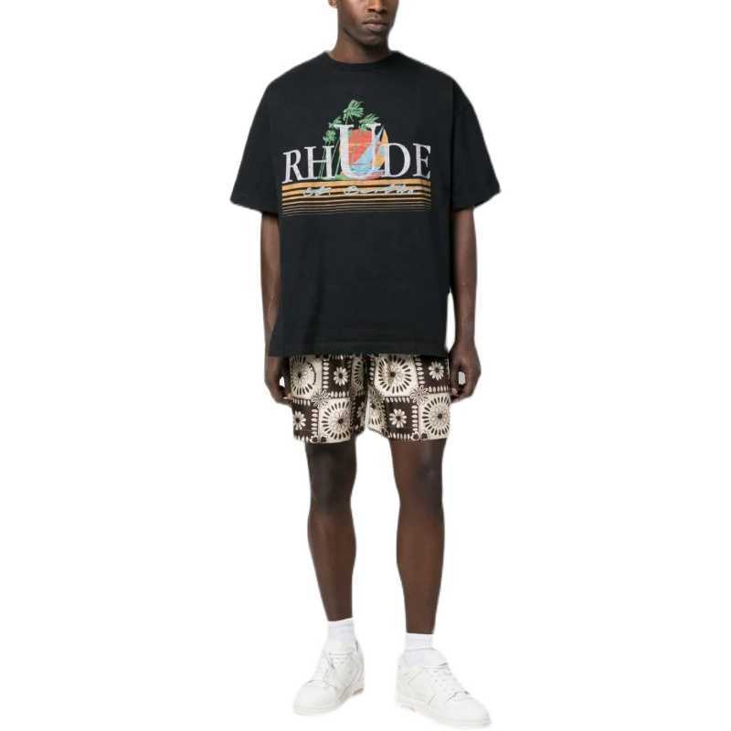Designer Fashion Clothing Tees TShirts 2023 Summer New Rhude Coconut Tree Sunset Sea Sail Letter Print Casual Short Sleeve T-shirt Men Tops Streetwear Hip hop, Black
Designer Fashion Clothing Tees TShirts 2023 Summer New Rhude Coconut Tree Sunset Sea Sail Letter Print Casual Short Sleeve T-shirt Men Tops Streetwear Hip hop, Black