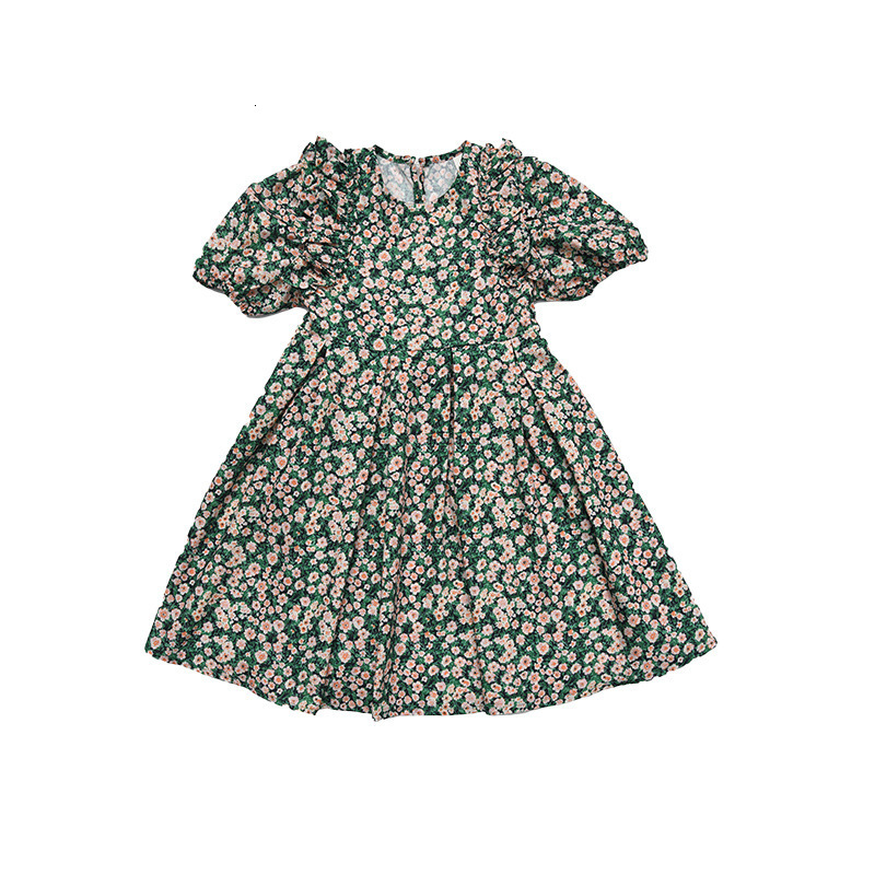 Family Matching Outfits Summer Fashion Mother 2-12 Years Kids Girls Women Family Matching Outfits Baby Short Sleeve Flora Dress For Mom and Daughter 2