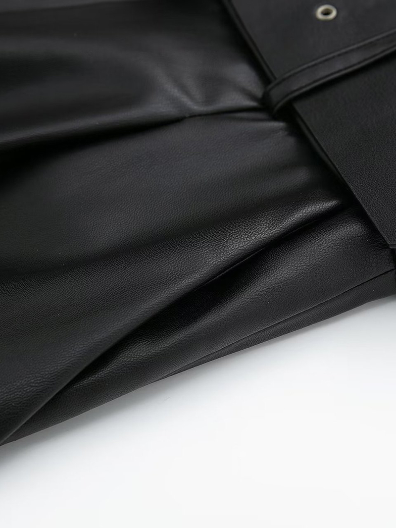 Women's Pants Capris Wixra Women PU Straight Pants With Belt Solid Autumn Winter Thick Warm Faux Leather High Waist Eengland Style Vintage Pants 