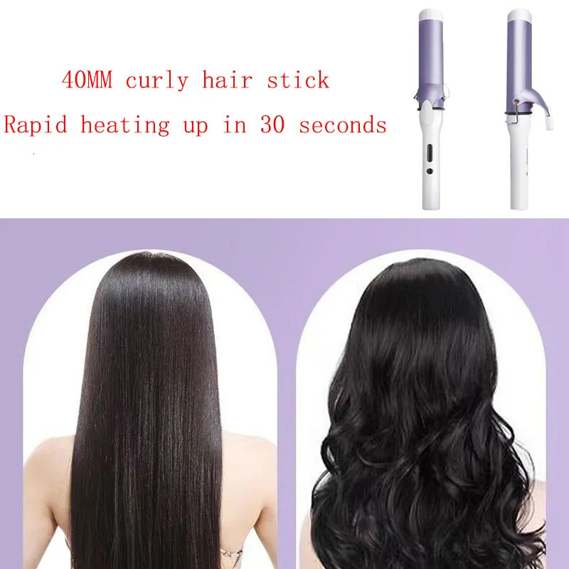 Curling Irons 40mm Curling Barrel 30 Seconds Fast Heating Curling Irons Korean Style Large Wave Curler Negative Ion Free From Hair Damage 231120