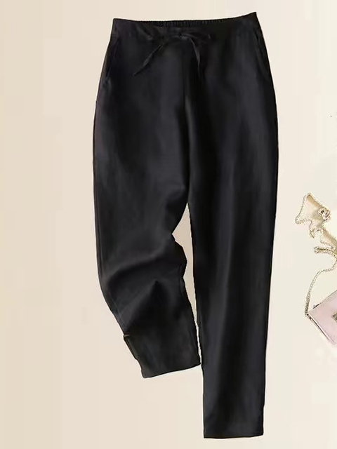 Women's Capris Fitshinling Fashion In Pencil Pants For Women Slim Ankle-Length Pant Female Clothes Solid Basic Korean Trousers 230421 Z260314