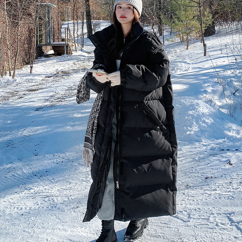 Women's Down Parkas Fashion Hooded Thicken Warm Padded Coat Winter Zip Up Patchwork Long Ladies Casual Pocket Cotton Jackets 231120