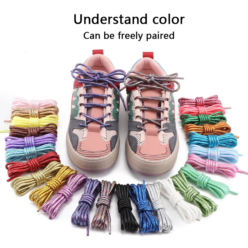Shoe Parts Accessories Colorful Circular Laces Fashion Flash Running and Sports Shoes 100120140160180CM Boots 231121