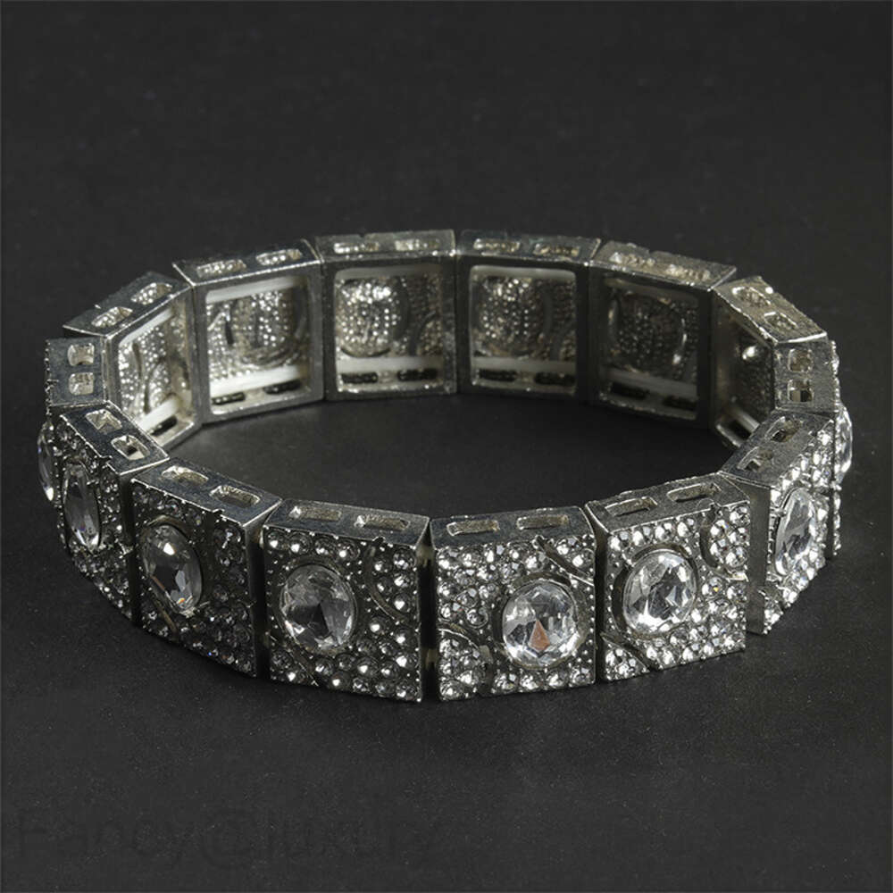 Hip Hop Bracelet Rap HIPHOP Cuban Rhinestone Accessories Fashion Brand Hip Hop New Bracelet Subcultural Bracelet