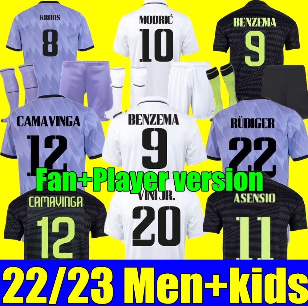 New 22 23 BENZEMA soccer Jerseys football shirt home away 3rd 4TH TCHOUAMENI ALABA HAZARD ASENSIO REAL MADRIDS MODRIC MARCELO camiseta men kids kit 2022 2023 uniforms, Kids away+socks
New 22 23 BENZEMA soccer Jerseys football shirt home away 3rd 4TH TCHOUAMENI ALABA HAZARD ASENSIO REAL MADRIDS MODRIC MARCELO camiseta men kids kit 2022 2023 uniforms, Kids away+socks