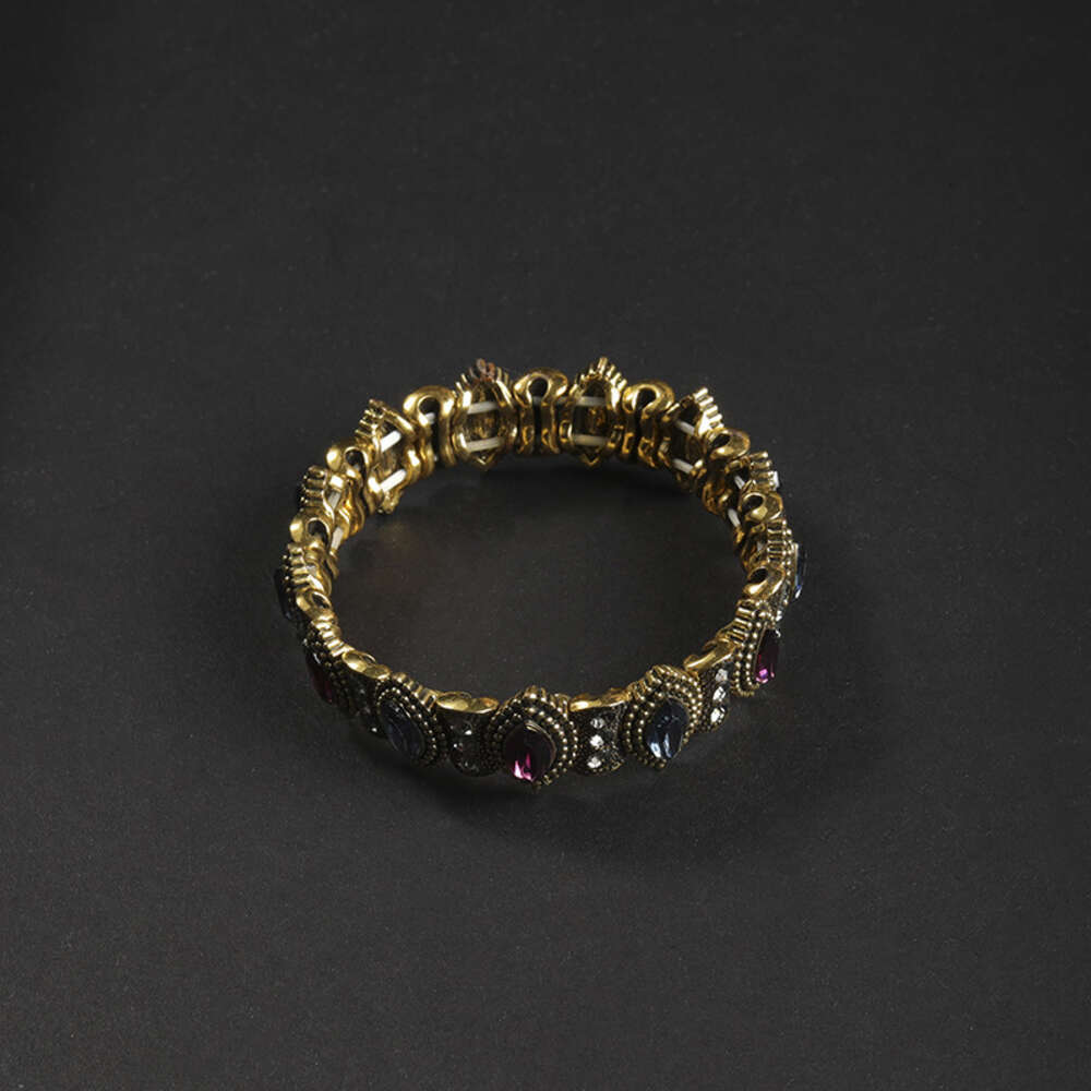 Diamond embedded hip-hop punk motorcycle accessories niche design personalized nightclub bracelet design heavy metal bracelet