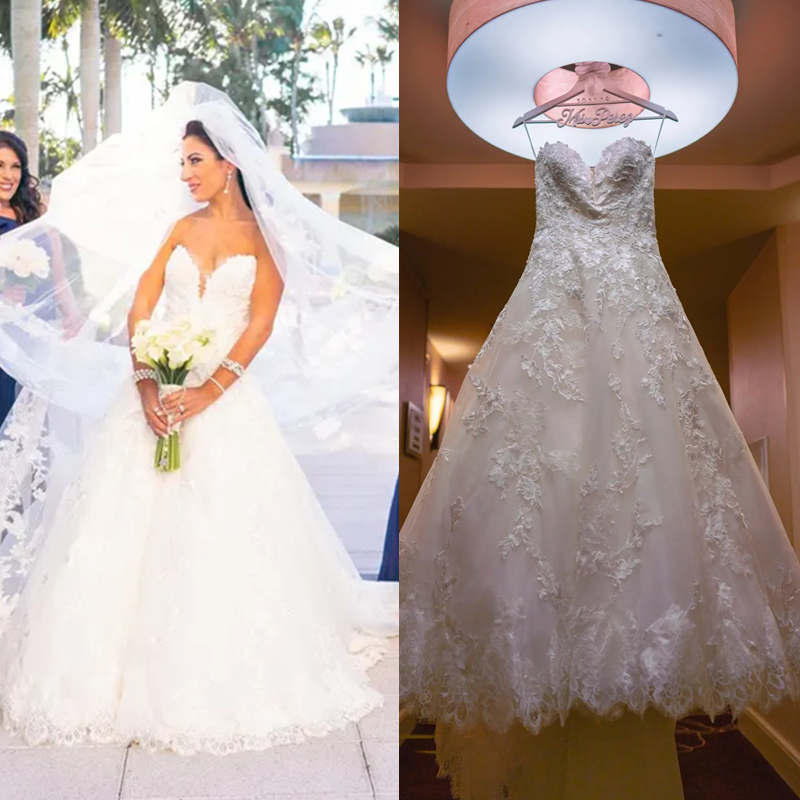 2024 Pretty A Line Lace Wedding Dress Sweetheart Neck Appliques Court Train Long Bridal Gowns Back Lace-up Spring Summer Country Princess Bride Dresse