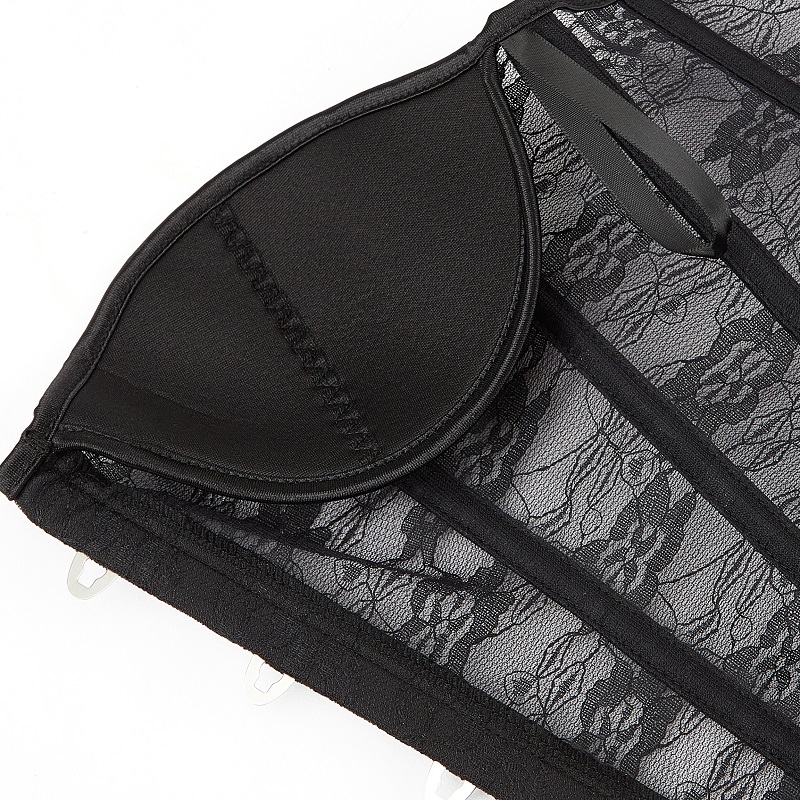 White/Black Color Slimming Waist Intimates Women Bustiers Boned Corset with G-string Sexy Lingerie lace back Wholesale retail 9015
