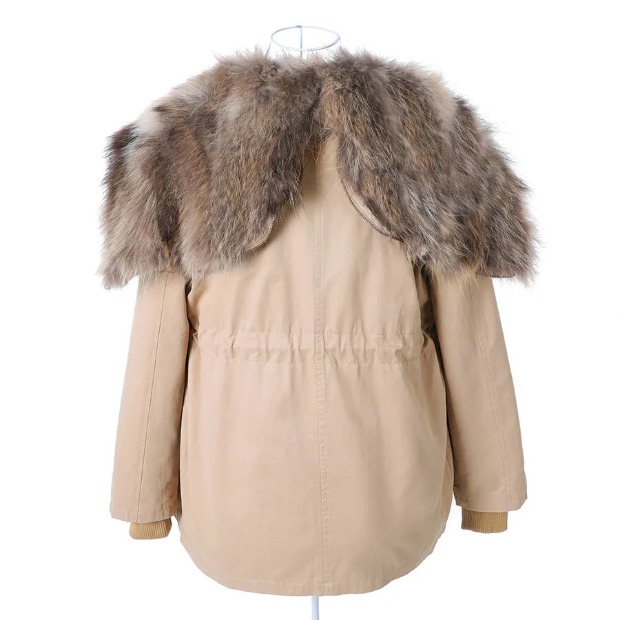 Women's Down Parkas MAOMAOKONG Winter lined coats warm natural raccoon removal lining Women fur coat leather jacket winter clothes parka 231120