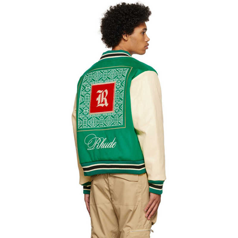 Designer Clothing Casual Coats Rhude High Street Trend Brand Letter Embroidered Leather Sleeve Panel Casual Baseball Jacket Streetwear sports windbreaker, Shipping fee
Designer Clothing Casual Coats Rhude High Street Trend Brand Letter Embroidered Leather Sleeve Panel Casual Baseball Jacket Streetwear sports windbreaker, Shipping fee