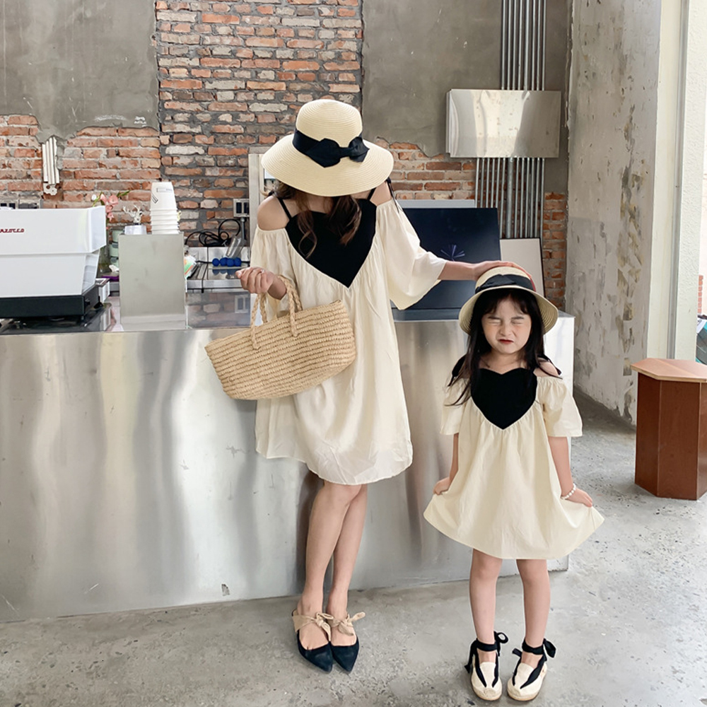 Family Matching Outfits Melario Mother Kids Strapless Dress Family Matching Outfits Love Vacation Dresses Mommy and Daughter Matching Clothes Girl Dre