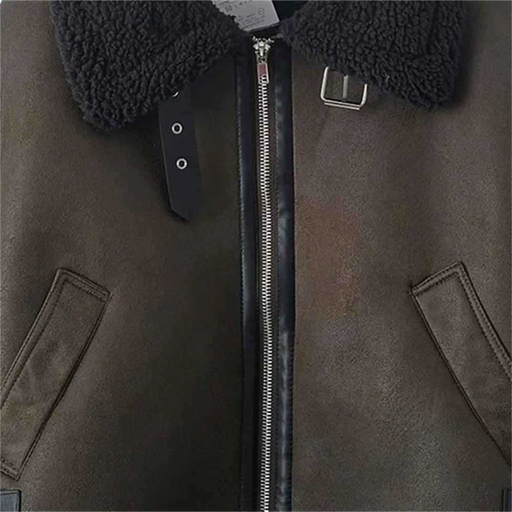 Womens Jackets UNIZERA AutumnWinter Wear Fashion and Casual Versatile Leather Fur Integrated Motorcycle Jacket Coat 231120