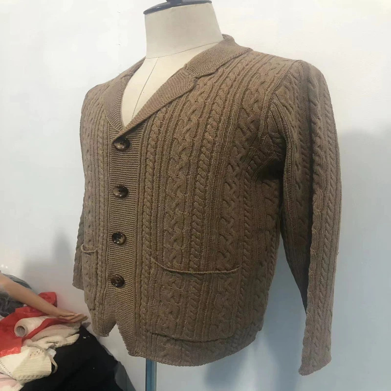 Men's Sweaters Men Casual Knitting Tailored Collar Cardigan Autumn Winter Solid Long Sleeve Male Daily Style Pocket Black Sweater Coat 231120