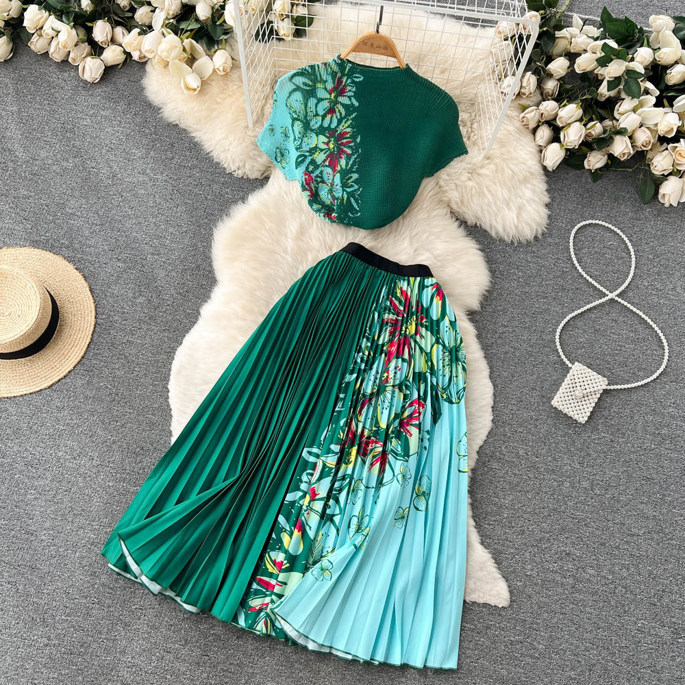Two Piece Dress Summer Women Casual Short Sleeve Shirt Skirt Two Piece Sets Ladies Tracksuit Female Clothing 2 pcs Suit Outfits 230421