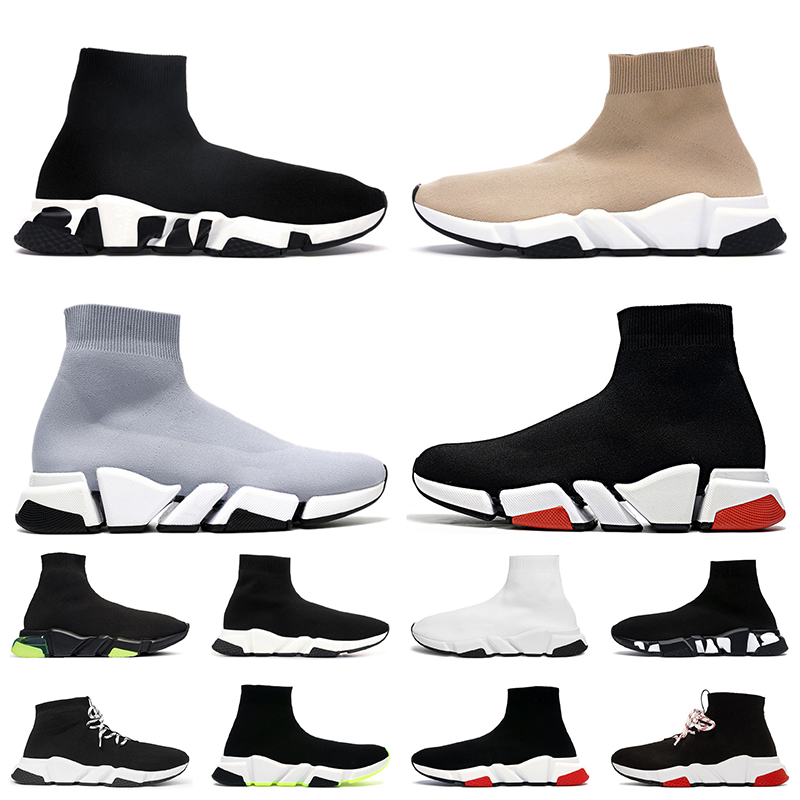 Designer Sock Shoes Women Mens Casual Knit Socks Trainers Platform Triple Black White Red Grey Beige Speed Trainer Fashion Outdoor Luxury Sports Sneakers Size 36-45