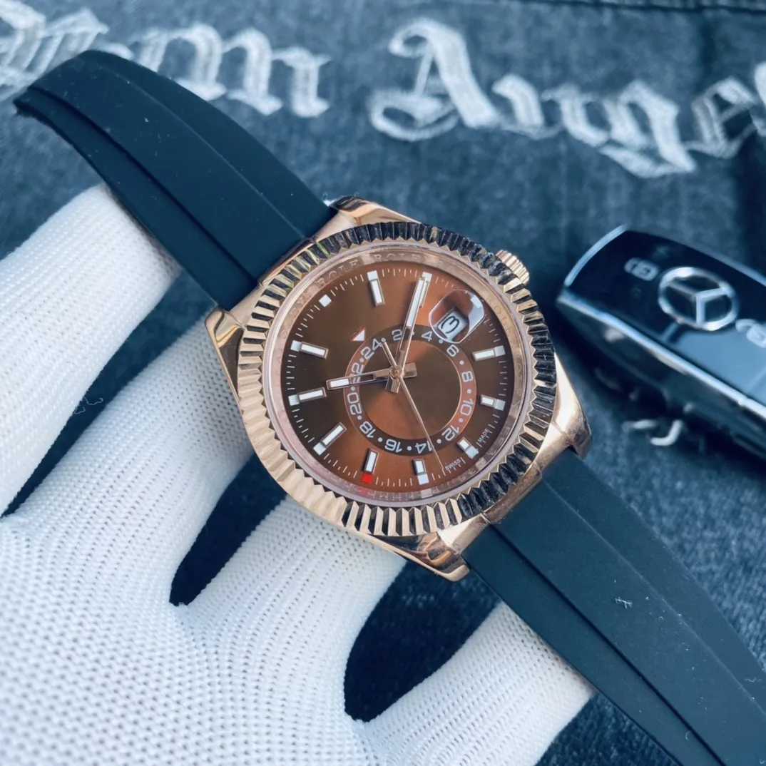 U1 AAA Steel Mens women Watches Blue GMT Automatic mechanical Movement Dial Sapphire Calendar Monthly 42mm Watch Stainless Sky Dweller Skydweller men Wristwatches