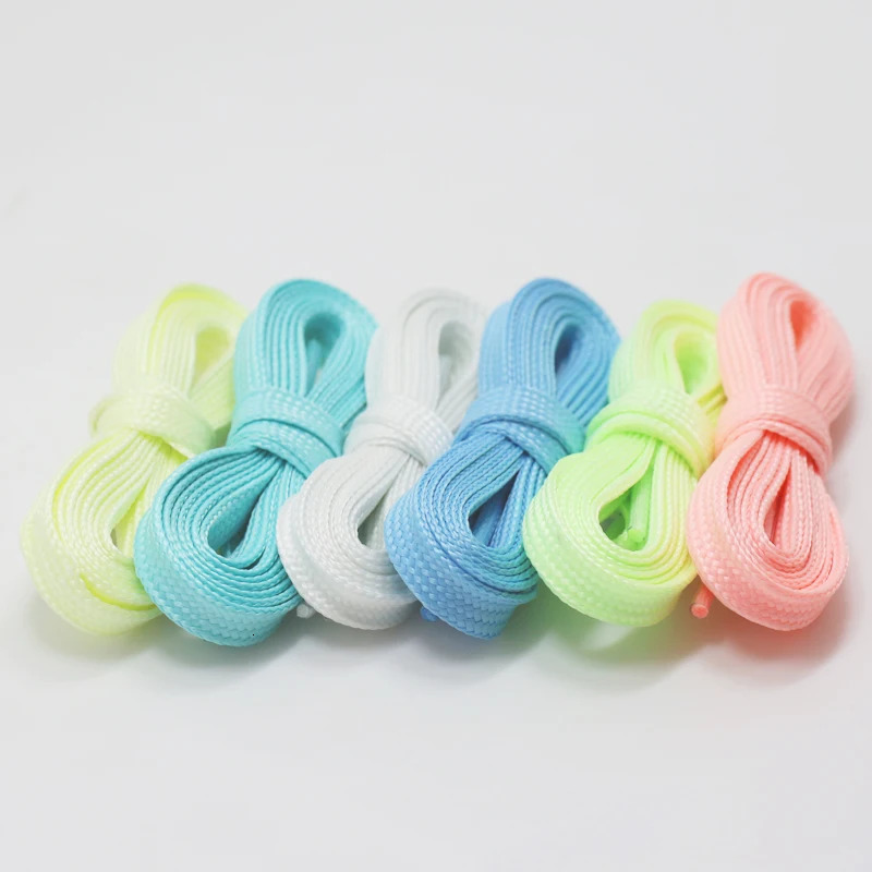 Shoe Parts Accessories 1 pair of luminous shoelaces flat sports shoes canvas colored fluorescent 80100120140cm 231121