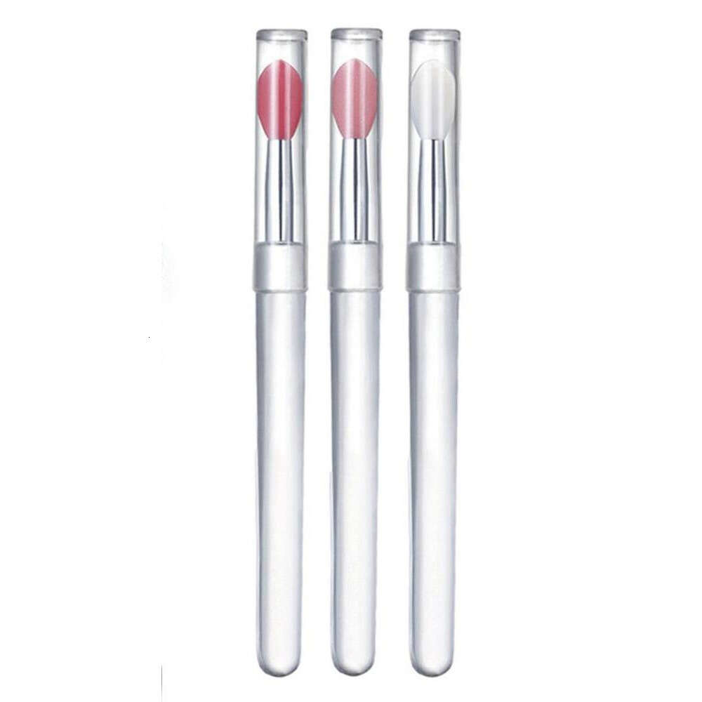 500pcs Women Beauty Makeup Tools Soft Silicone Lip Brush With Cover Multifunction Applicator Cosmetic Brush Make Up Brushes For Eye Shadow Lipstick Pi