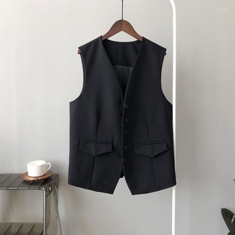 Women's Vests V-Neck Vest Women Sleeveless Blazer Female Slim Short Buttons Summer Women's Clothing Thin Loose Waistcoat