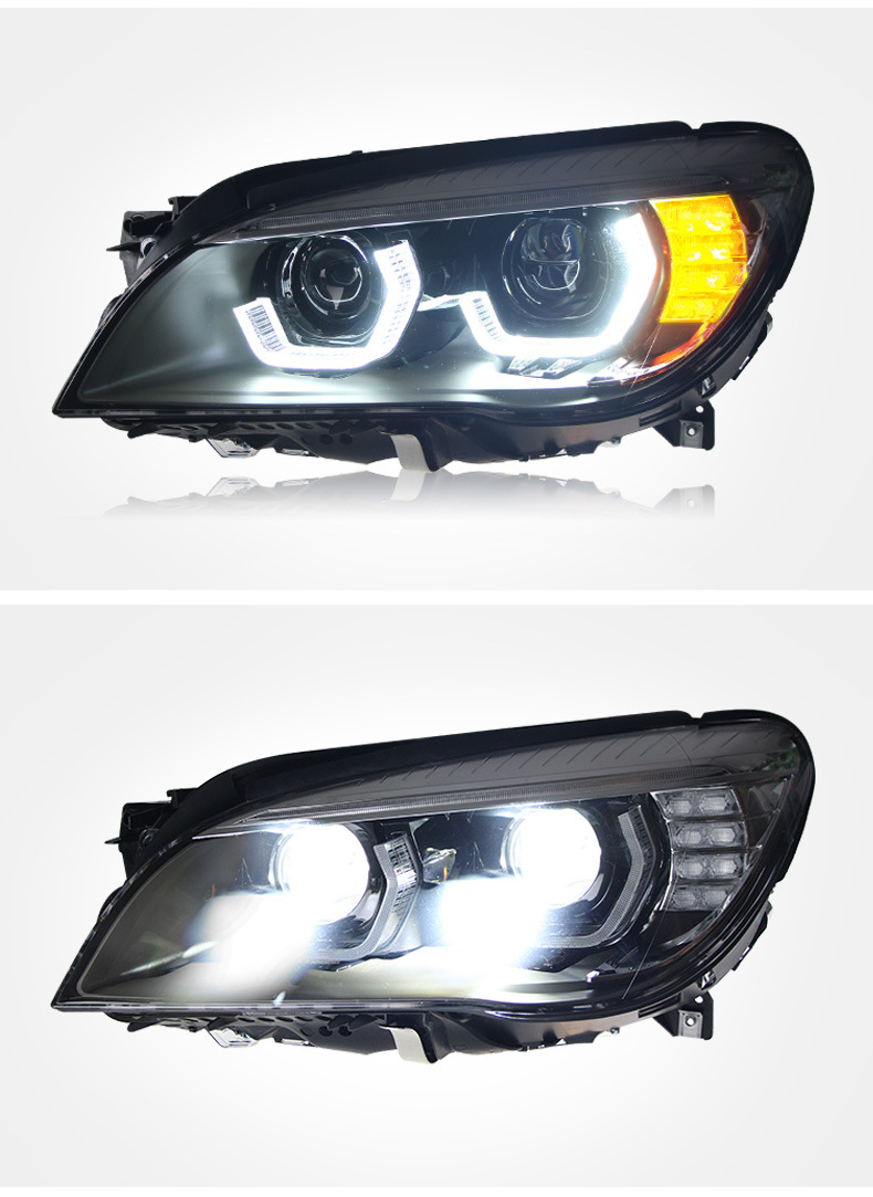 Car Headlight All LED For BMW 7 Series F01 F02 2009-20 15 Turn Light Laser Style Replacement DRL Daytime Lights