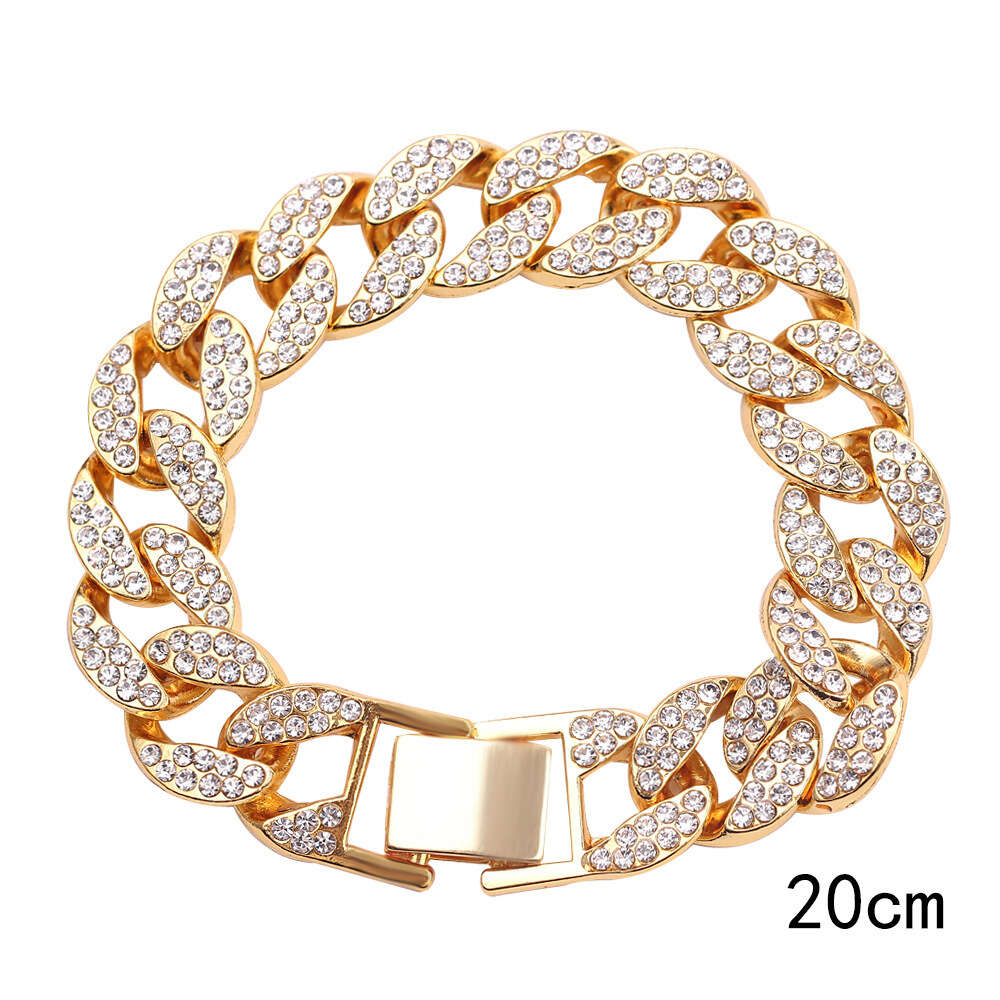 Cuban crystal bracelet trendy hip-hop full diamond jewelry 18K bracelet 18-25cm bracelet