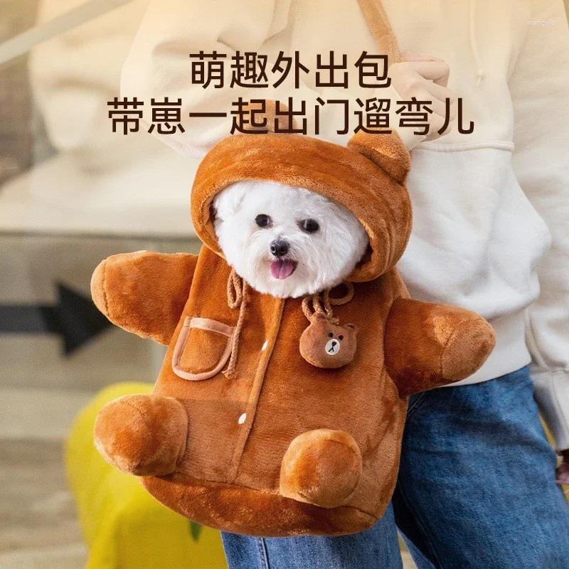 Cute Cat Backpacks Carriers Canvas Crossbody Pet Carrier Soft Shoulder Backpack for Small Cats Dogs Ideal for Outings