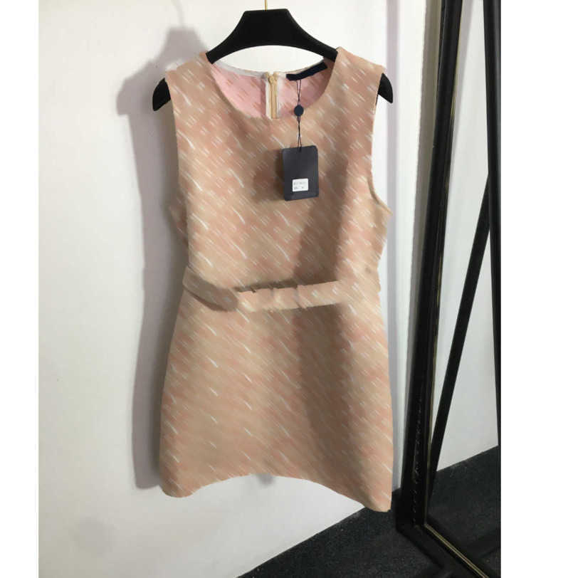 23ss summer dresses women dress womens designer clothing Presbyard logo jacquard alphabet belt tucked waist vest dress High quality womens clothing a1
