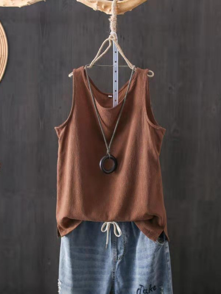 Camisoles Tanks Women's Tank Top Cotton Line Solid Color Loose Vest Shirt Sleeveless Female V Neck Basic Woman Summer Tanks Camis 230421