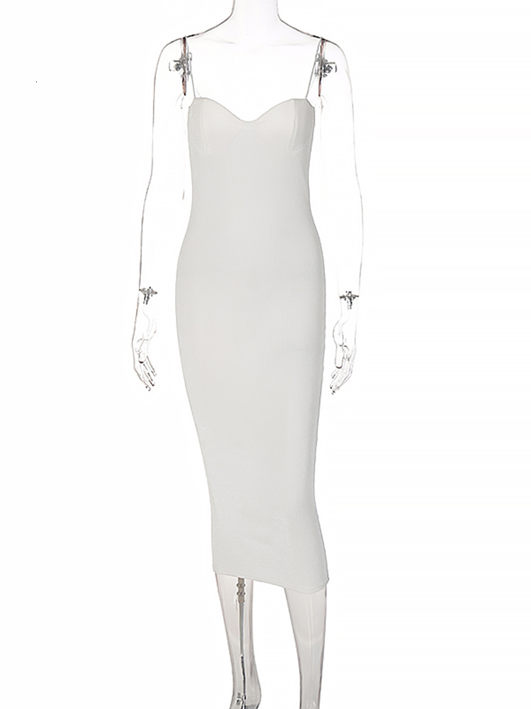 Casual Dresses Hugcitar Backless Solid Sleeveless Revealing Midi Strips Dress Spring Bodycon Sexy Streetwear Party Club Outfits Y2K 230421