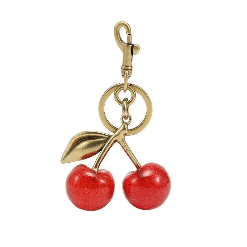 Keychain Cherry Pendant Exquisite Crystal Accessories Lanyards for for Handbag Car Keychain Daily Use Gift High Quality Texture Bag Charm for Women an - view 6