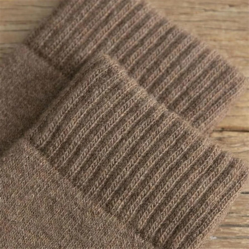 Mens Socks 4 Pairs Autumn Winter Mid Tube Thick Men Thermal Terry Warm Wool Women Solid Color Calcetines 231120