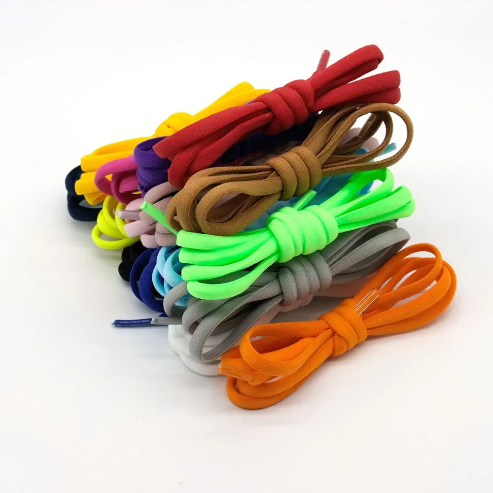Shoe Parts Accessories 1 pair of elastic shoelaces semi circular tie free suitable for children and adults sports shoes fast lazy metal lock 231121