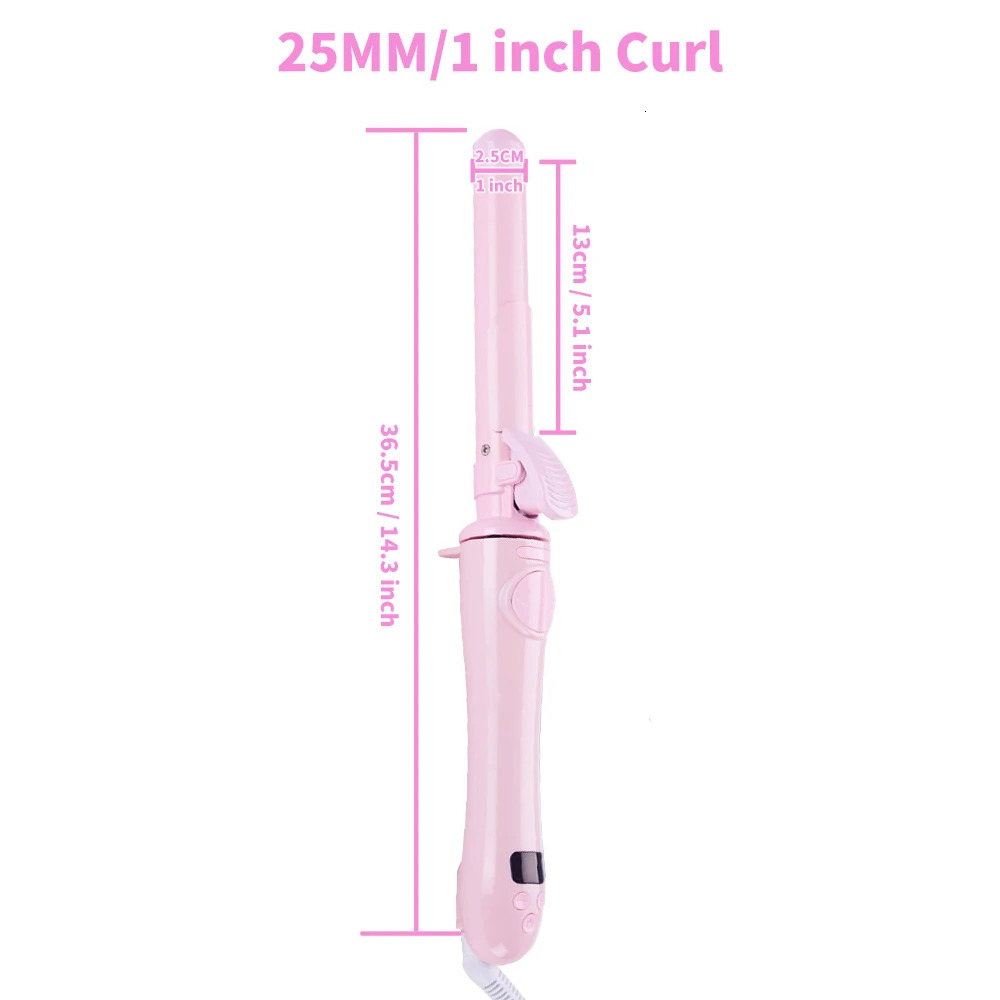 Curling Irons 25mm Ceramic Barrel Curling Iron Automatic Hair Curlers Rotating Hair Iron Curling Wands Waves Hair Styling Appliances 231120
