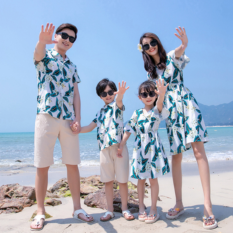 Family Matching Outfits Family Matching Outfits Summer Beach Mother Daughter Dresses Dad Son Floral ShirtPants Couple Matching Outfits Women Girl Dres