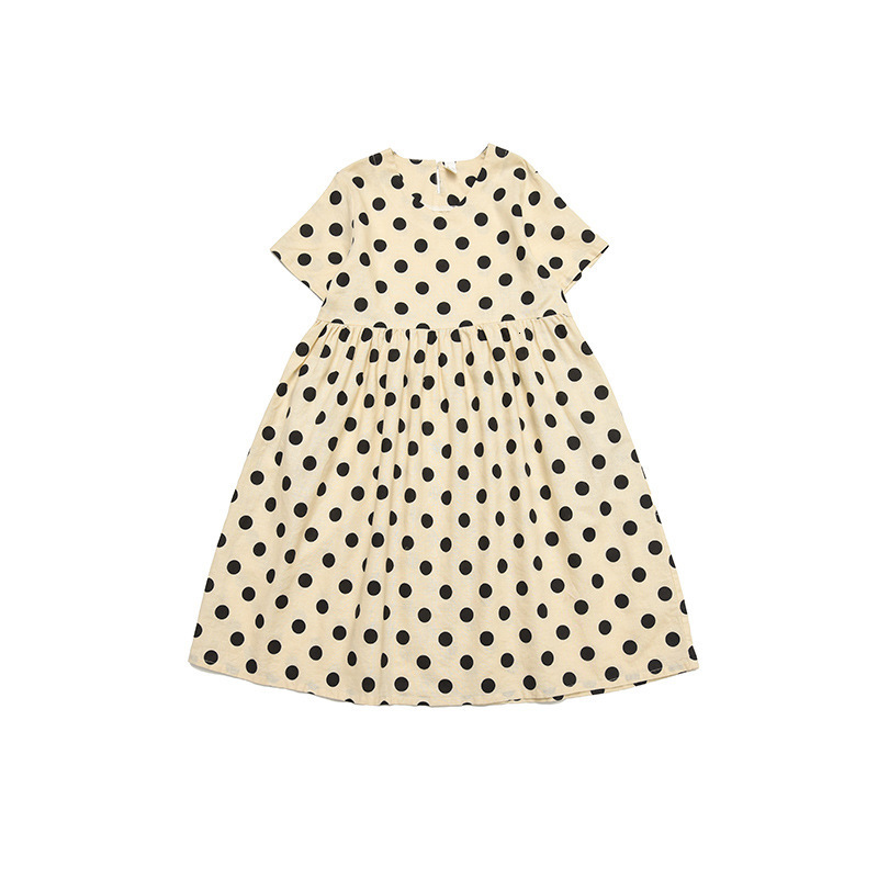 Family Matching Outfits Mommy and Daughters Matching Dresses Vacation Couple Look Women's Child Clothes Korea Style Mother and Baby Girl Polka Do