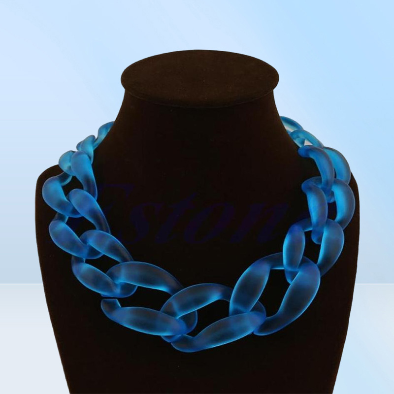 JAVRICK Lackingone Acrylic Collar Chunky Choker Statement Bib Chain Necklace Pendants 5 Color