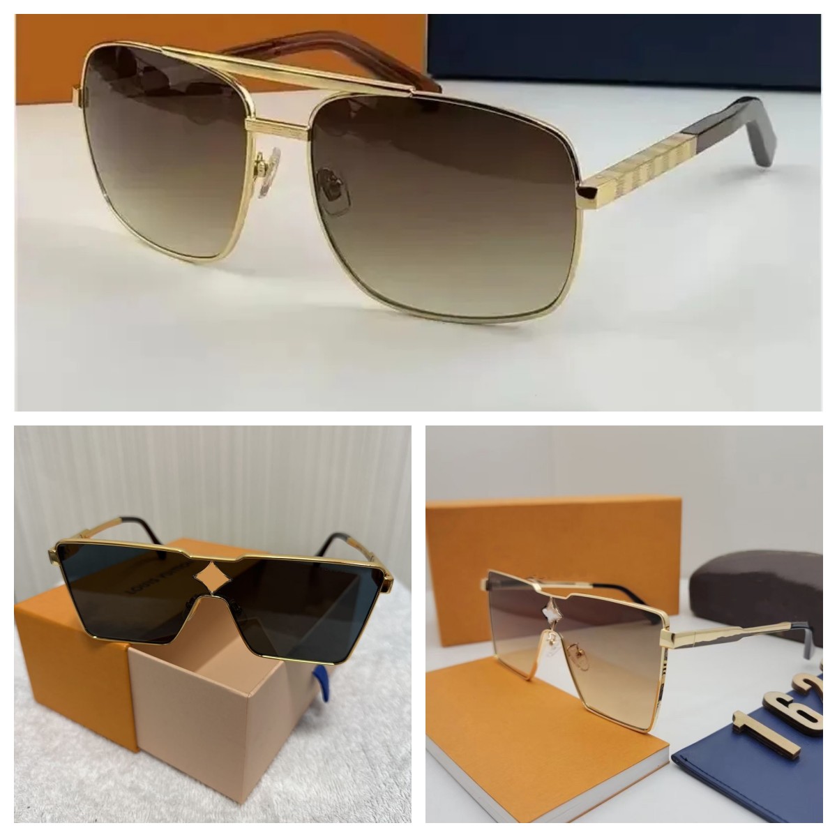 Fashion designer sunglasses for men classic attitude Metal square frame Popular retro avant-garde outdoor uv 400 protection sun glasses 0259 6200