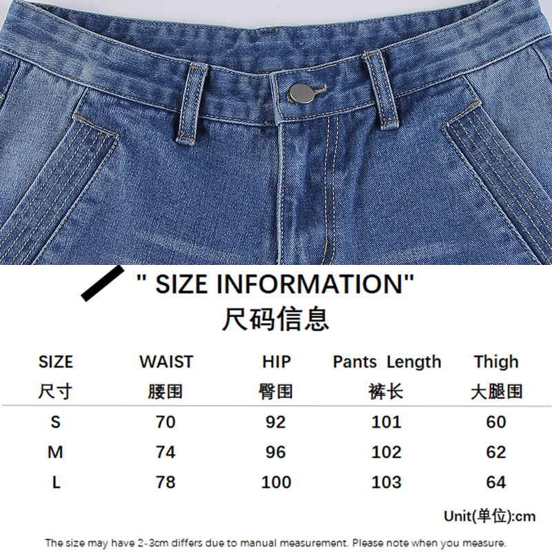 Women's Jeans Harajuku printed Cargo Jeans Y2K Dark Blue brown High Waist Streetwear 90S Baggy Jeans Women Pants Straight wide leg jeans 230421