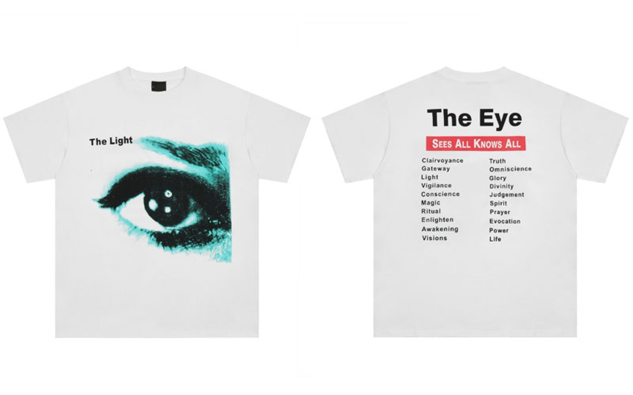 Mens TShirts Hiphop Eyeliner Pattern Cotton Tshirt Men and Women Punk Street Clothes Harajuku with Summer Fashion Loose Gothic 230420