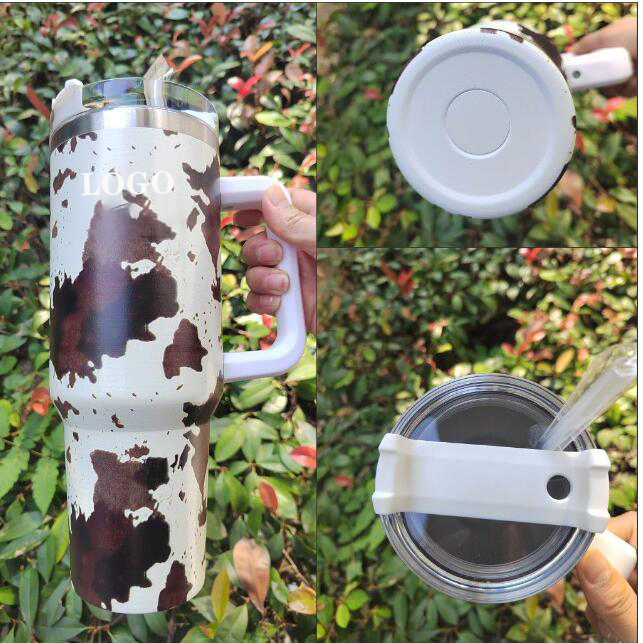 40oz Stainless Steel Tumblers Cups With Lids And Straw Cheetah Animal Cow Print Leopard Heat Preservation Travel Car Mugs Large Capacity Water Bottles