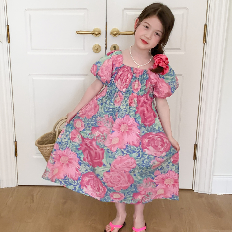 Family Matching Outfits Summer Flower Family Matching Clothes Family Look Mom and Daughter Dress Kids Outfits Baby Girl Dresses Floral Beach Korean 23