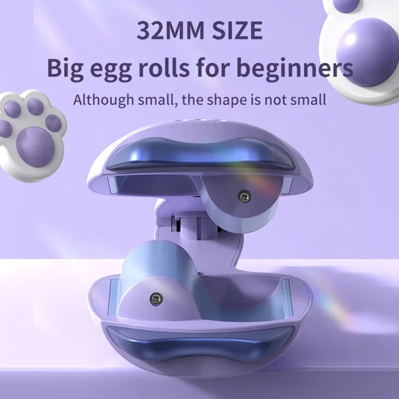 Curling Irons 32MM Egg Roll Hair Waving Iron Purple Curling Wand Professional 2 Barrel Curling Iron Hair Curler Crimper Waver Styling Tools 231120