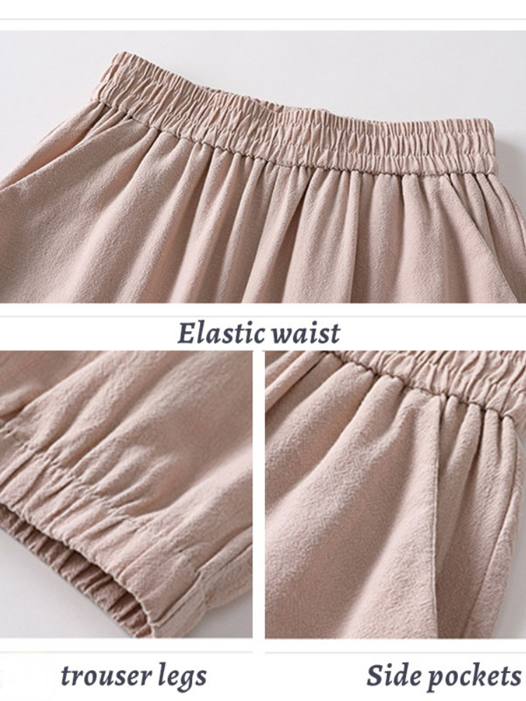 Women's Pants Capris Spring Summer Casual Cotton Linen Pants Women Elastic Waist Solid Pockets Retro Loose Women's Harem Pants Trousers Bott